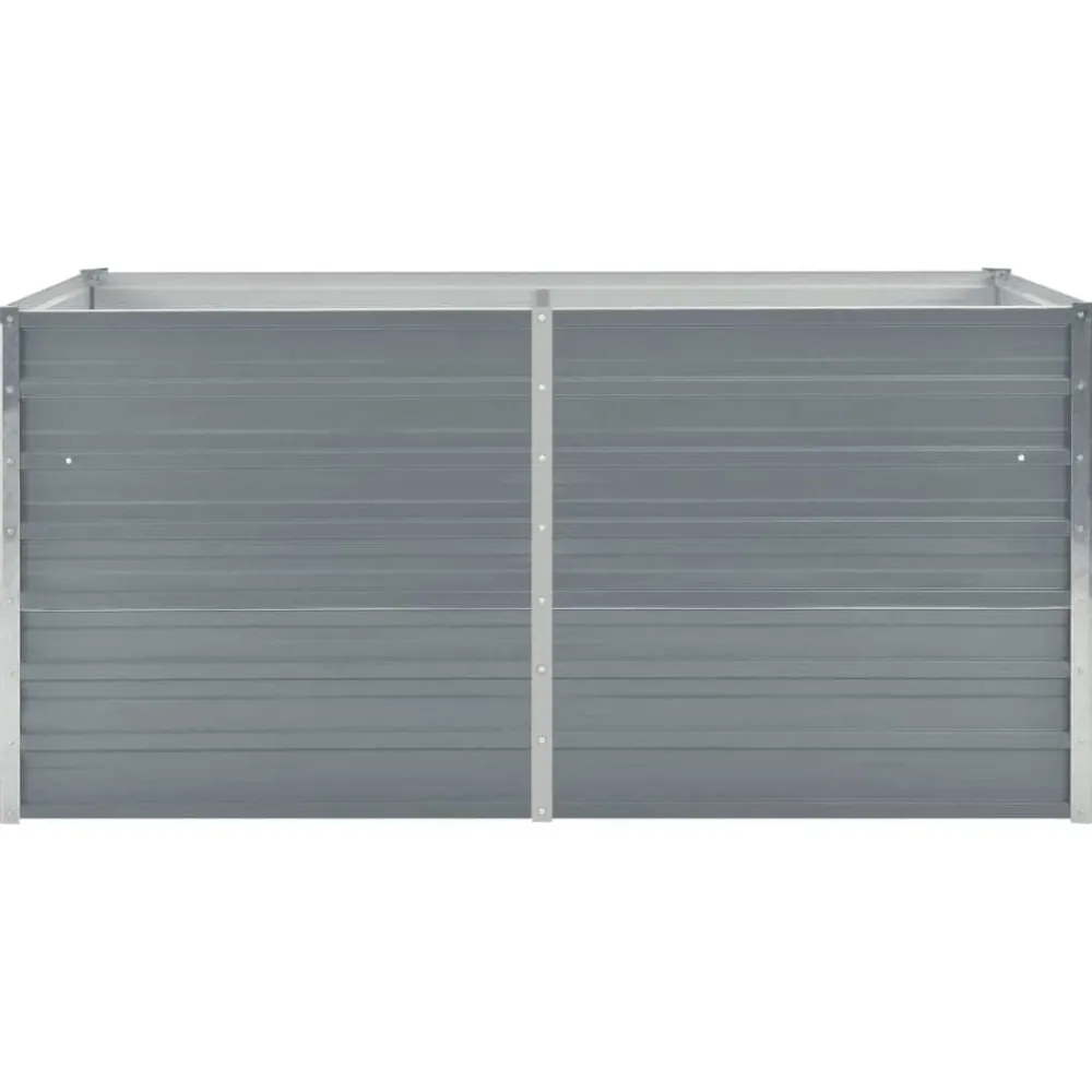 vidaXL Jardinera elevada 160x80x77 cm acero galvanizado gris