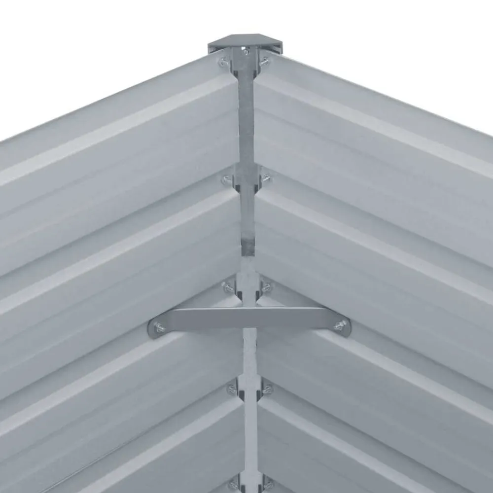 vidaXL Jardinera elevada 160x80x77 cm acero galvanizado gris