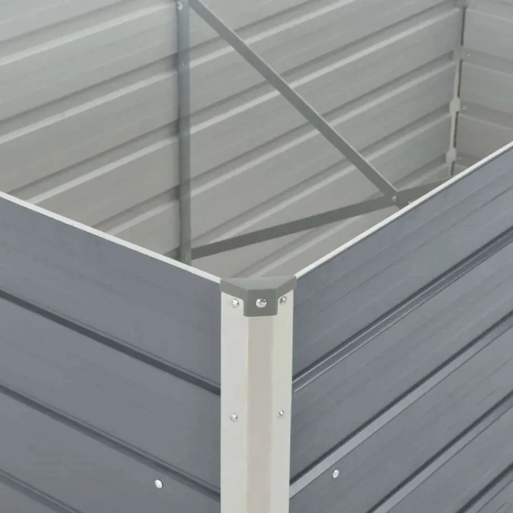 vidaXL Jardinera elevada 160x80x77 cm acero galvanizado gris