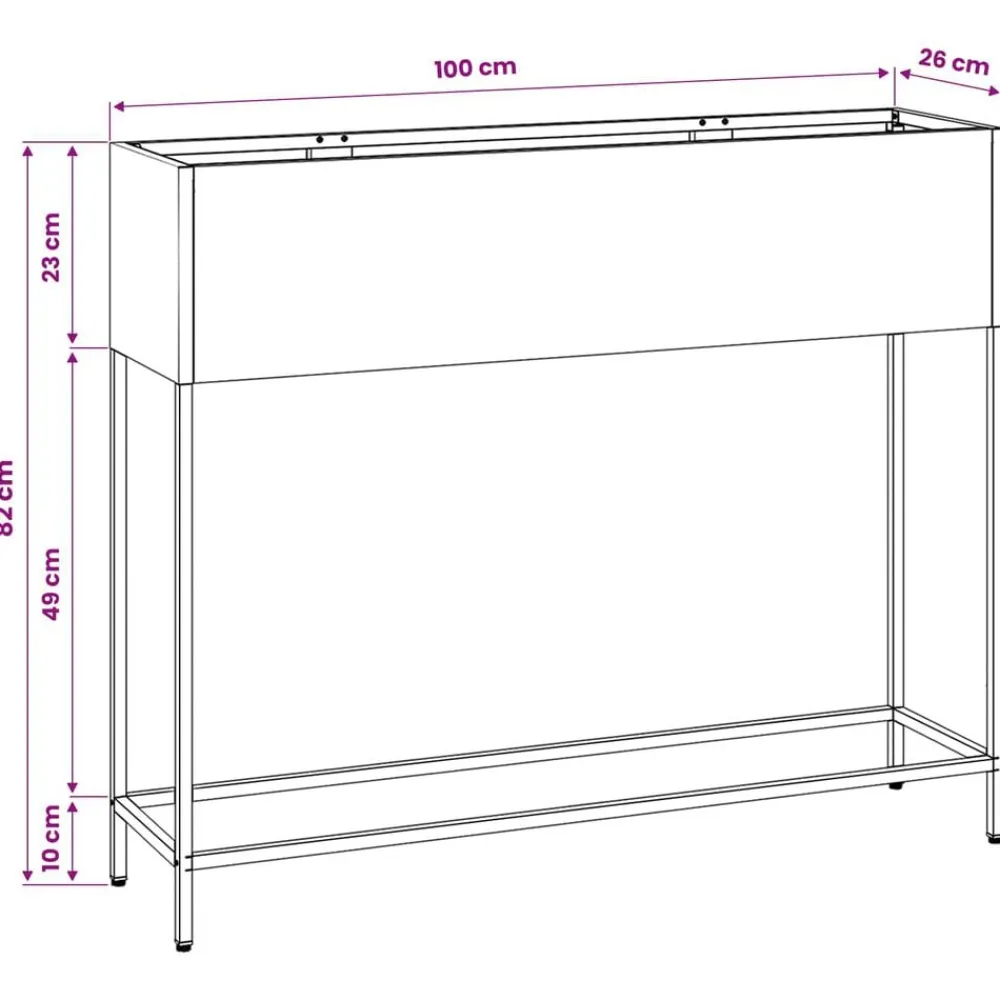 vidaXL Jardinera Elevada 100 x 26 x 82 cm Acero Negro Best