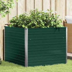 vidaXL Jardín-Jardinera elevada de acero galvanizado 100x100x77 cm
