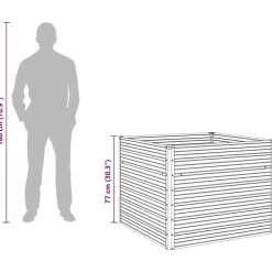 vidaXL Jardín-Jardinera elevada de acero galvanizado 100x100x77 cm