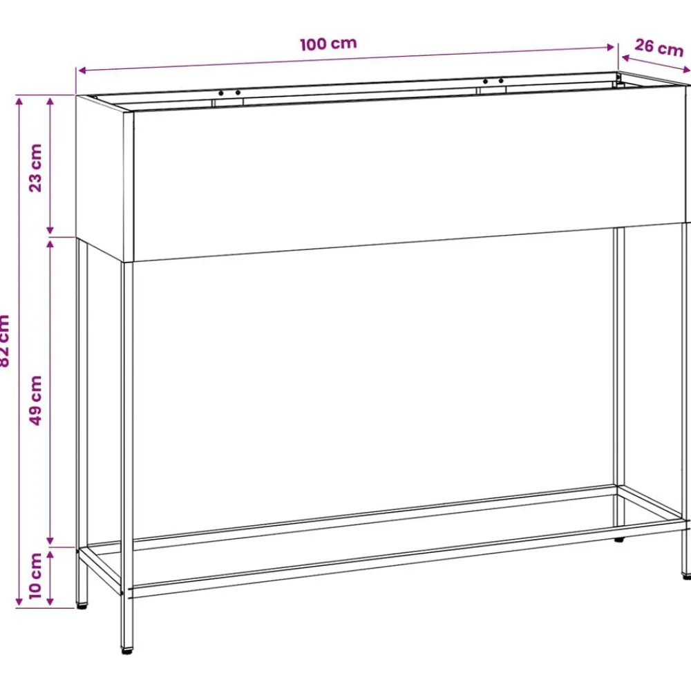 vidaXL Jardín-Jardinera Elevada 100 x 26 x 82 cm Acero