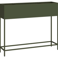 vidaXL Jardinera Elevada 100 x 26 x 82 cm Acero Verde oliva Hot