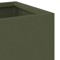 vidaXL Jardinera Elevada 100 x 26 x 82 cm Acero Verde oliva Hot
