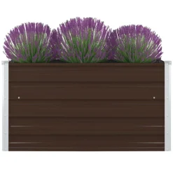vidaXL Jardinera elevada de acero galvanizado marrón 100x100x45 cm Marr&oacute;n Hot