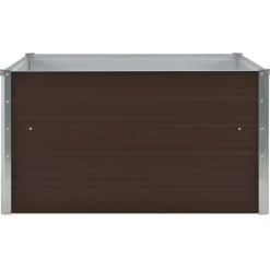 vidaXL Jardinera elevada de acero galvanizado marrón 100x100x45 cm Marr&oacute;n Hot