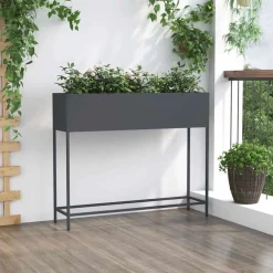 vidaXL Jardín-Jardinera Elevada 100 x 26 x 82 cm Acero