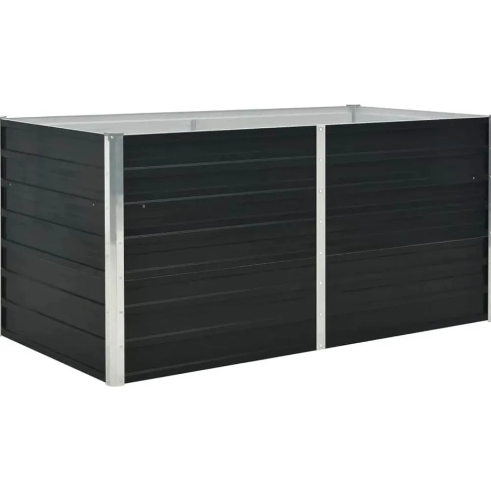 vidaXL Jardinera elevada acero galvanizado gris antracita 160x80x77cm Online