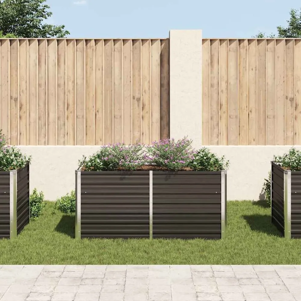 vidaXL Jardinera elevada acero galvanizado gris antracita 160x80x77cm Online