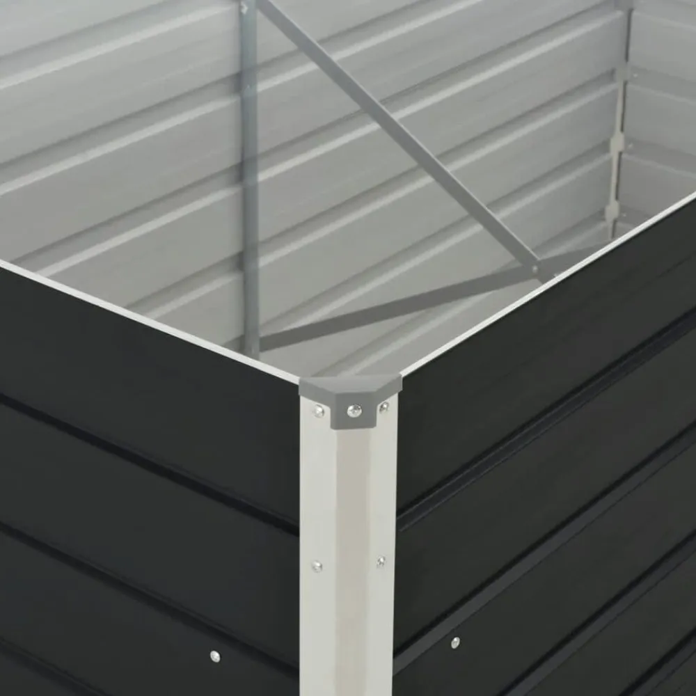 vidaXL Jardinera elevada acero galvanizado gris antracita 160x80x77cm Online