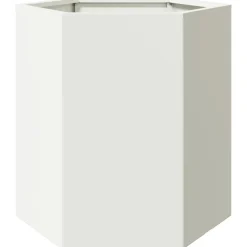 vidaXL Jardinera hexagonal acero blanco 46x40x45 cm Acero/Blanco Online