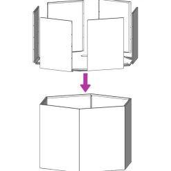 vidaXL Jardinera hexagonal acero blanco 46x40x45 cm Acero/Blanco Online