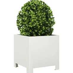 vidaXL Jardinera hexagonal acero blanca 30x30x30 cm Acero/Blanco Best