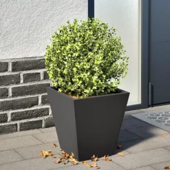 vidaXL Jardinera hexagonal acero negra 30x30x30 cm Acero/Negro