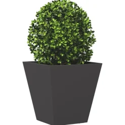 vidaXL Jardinera hexagonal acero negra 30x30x30 cm Acero/Negro