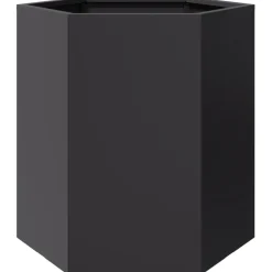 vidaXL Jardinera hexagonal acero negra 46x40x45 cm Acero/Negro New