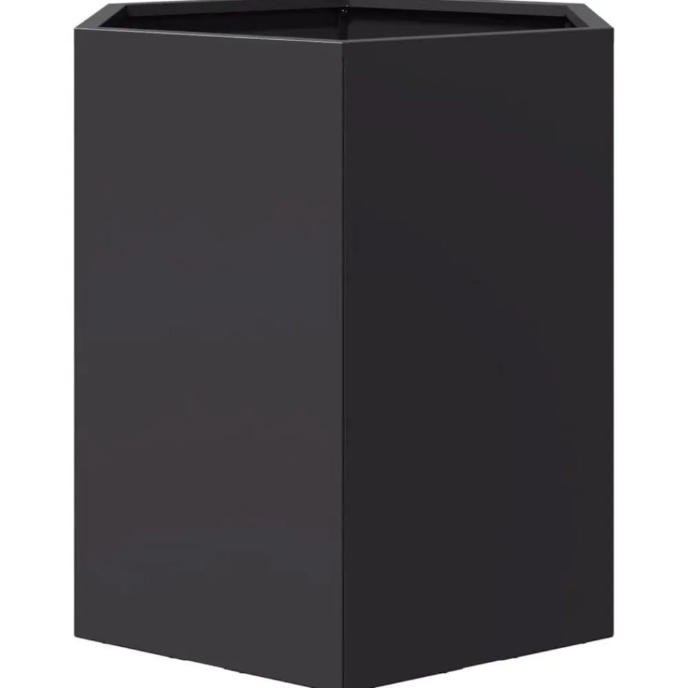vidaXL Jardinera hexagonal acero negra 46x40x45 cm Acero/Negro New