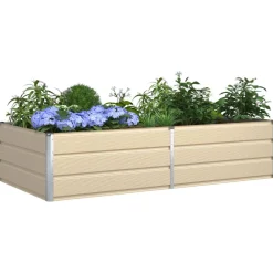 vidaXL Jardín-Jardinera 195 x 100 x 45 cm Acero Galvanizado