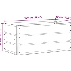 vidaXL Jardín-Jardinera 100 x 50 x 45 cm Acero Galvanizado