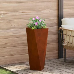 vidaXL Jardín-Jardinera Oxidado 30 x 30 x 75 cm Acero autopatinable