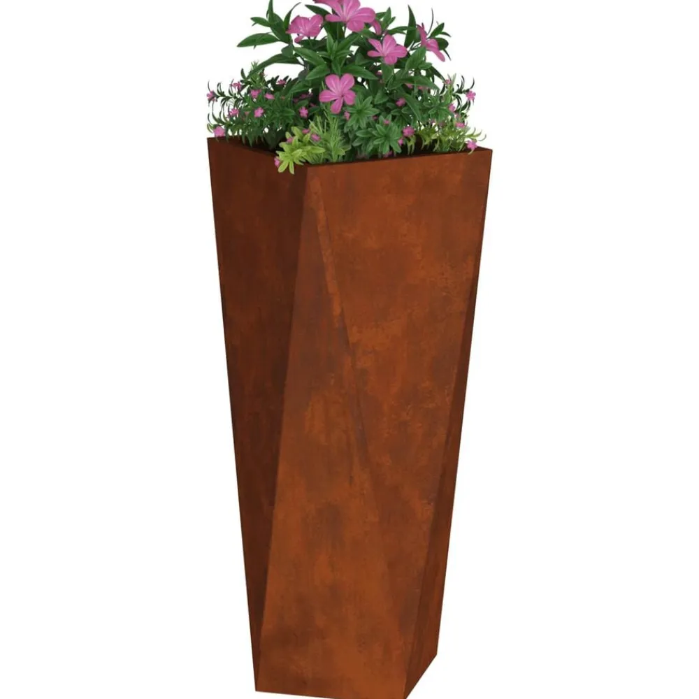 vidaXL Jardín-Jardinera Oxidado 30 x 30 x 75 cm Acero autopatinable