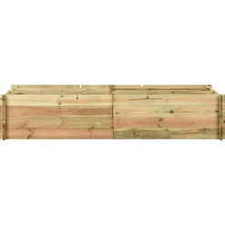 vidaXL Jardinera para verduras madera pino impregnada 197x100x40cm Outlet