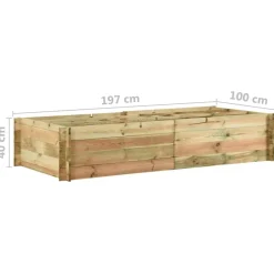 vidaXL Jardinera para verduras madera pino impregnada 197x100x40cm Outlet