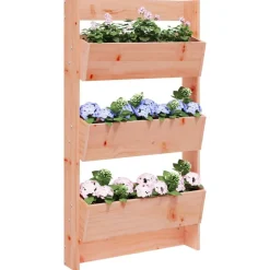 vidaXL Jardinera pared 3 niveles madera maciza Douglas 60x18,5x110 cm Douglas natural Hot