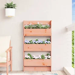 vidaXL Jardinera pared 3 niveles madera maciza Douglas 60x18,5x110 cm Douglas natural Hot