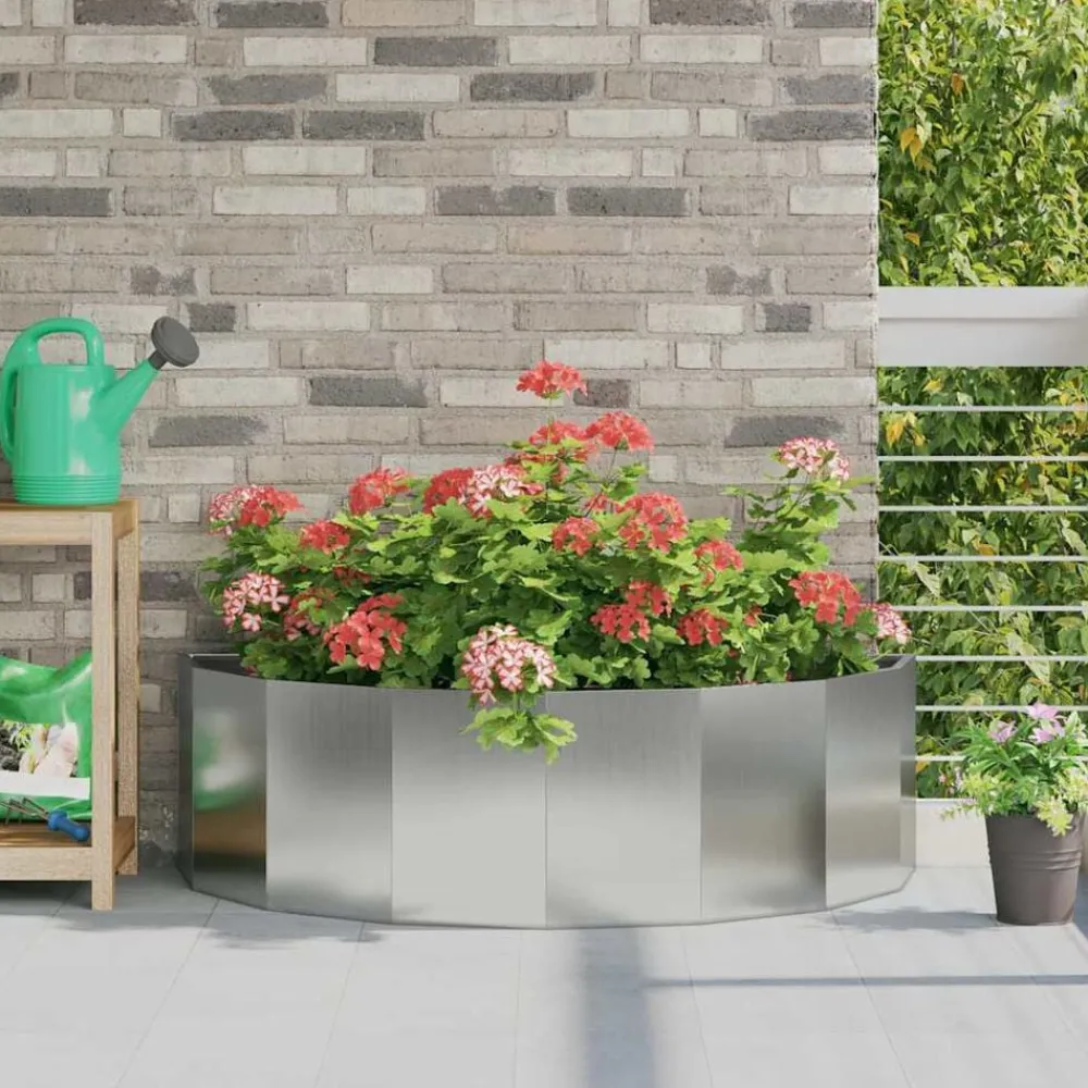 vidaXL Jardín-Jardinera Plateado 120 x 60 x 35 cm