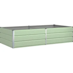 vidaXL Jardinera Verde Pastel 195 x 100 x 45 cm Acero Galvanizado Verde claro Clearance