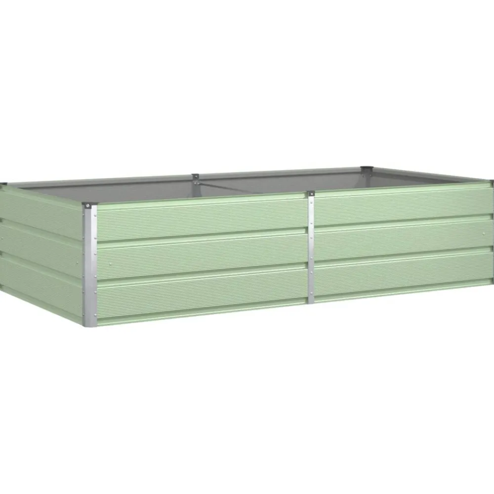 vidaXL Jardinera Verde Pastel 195 x 100 x 45 cm Acero Galvanizado Verde claro Clearance