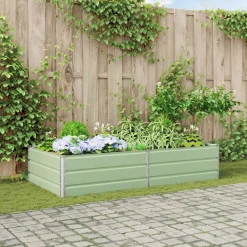 vidaXL Jardinera Verde Pastel 195 x 100 x 45 cm Acero Galvanizado Verde claro Clearance