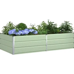 vidaXL Jardinera Verde Pastel 195 x 100 x 45 cm Acero Galvanizado Verde claro Clearance
