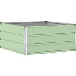 vidaXL Jardinera Pastel 100 x 100 x 45 cm Acero Verde Discount