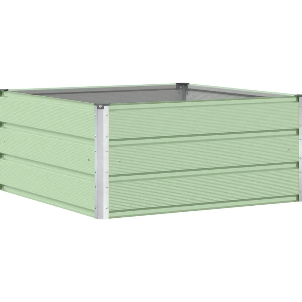 vidaXL Jardinera Pastel 100 x 100 x 45 cm Acero Verde Discount