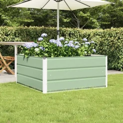 vidaXL Jardinera Pastel 100 x 100 x 45 cm Acero Verde Discount