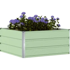 vidaXL Jardinera Pastel 100 x 100 x 45 cm Acero Verde Discount