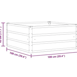 vidaXL Jardinera Pastel 100 x 100 x 45 cm Acero Verde Discount