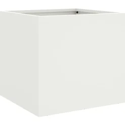 vidaXL Jardín-Jardineras 2 unidades acero blanco 32x30x29 cm