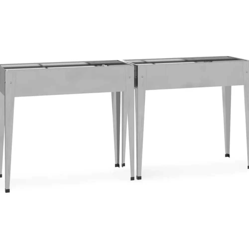 vidaXL Jardineras 2 unidades acero galvanizado