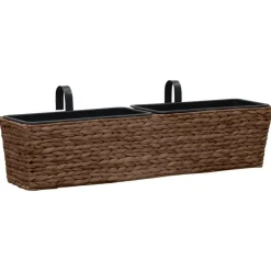 vidaXL Jardineras 2 unidades jacinto de agua marrón Marr&oacute;n Best