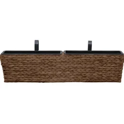 vidaXL Jardineras 2 unidades jacinto de agua marrón Marr&oacute;n Best