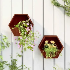vidaXL Jardín-Jardineras de pared 2 uds acero corten oxidado 30x10x25 cm
