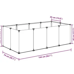 vidaXL Productos Para Mascotas-Jaula animales pequeños PP y acero 144x74x46,5 cm