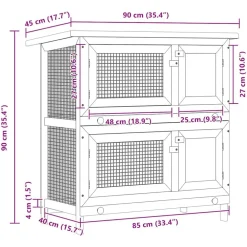 vidaXL Productos Para Mascotas-Jaula conejera con 4 puertas madera