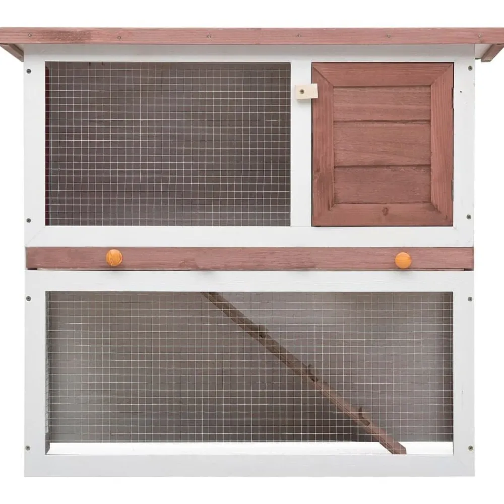 vidaXL Jaula conejera con 1 puerta madera marrón Marrón Hot