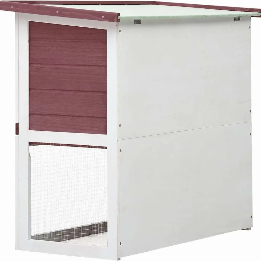 vidaXL Jaula conejera con 1 puerta madera marrón Marrón Hot
