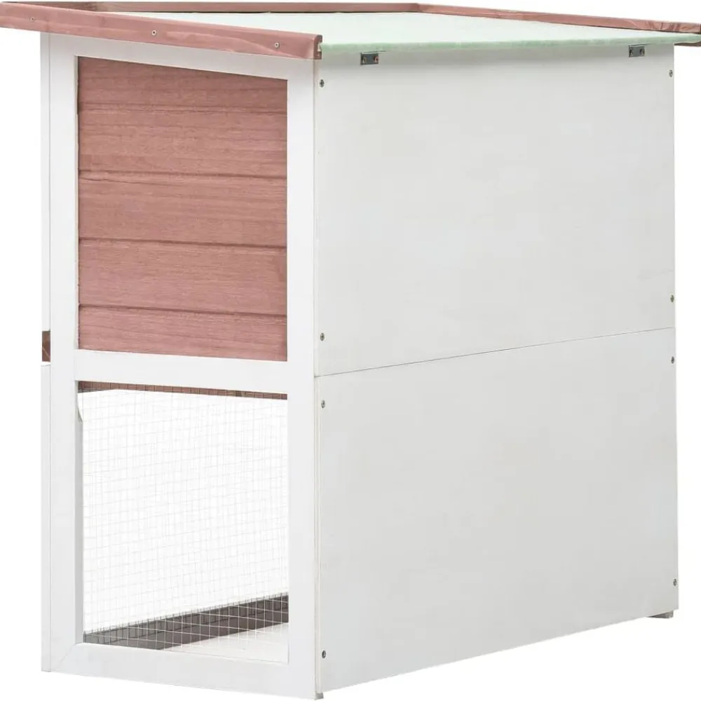 vidaXL Jaula conejera con 1 puerta madera marrón Marrón Hot